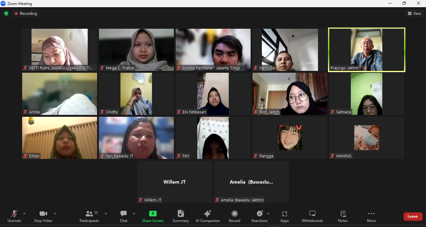 Situasi Keamanan Diperhatikan, Bawaslu Jakarta Timur Laksanakan Tugas Secara Daring