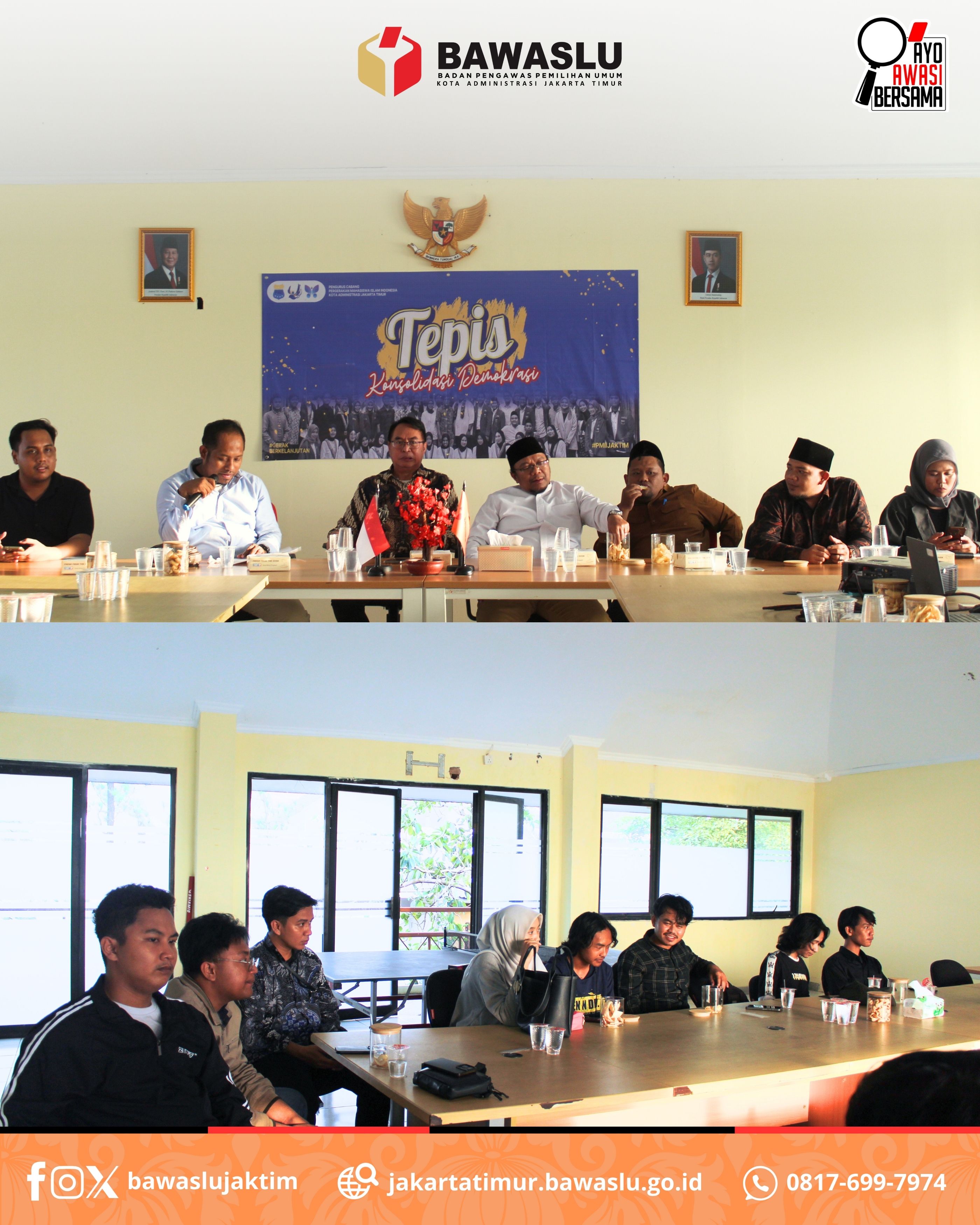 Konsolidasi Demokrasi Bawaslu Jaktim Bersama PMII, Soroti Tantangan Pemilu dan Reformasi Kepemiluan